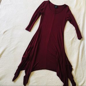 MAROON T SHIRT DRESS